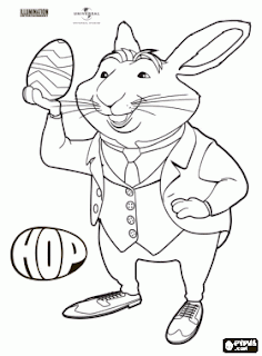 Hop el Conejo de Pascua para dibujar pintar y colorear - colorearrr