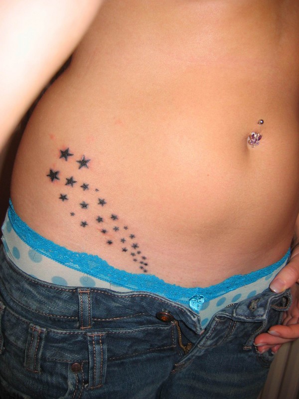 Tinkerbell Standing Star Hip Tattoos