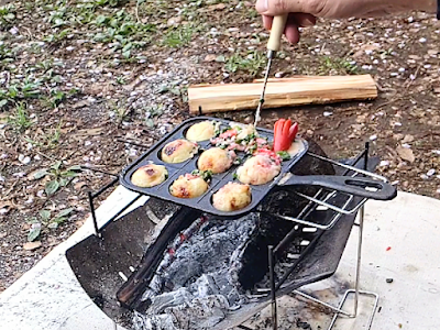 ダイソー鋳物タコ焼きプレートで春のソロたこパー