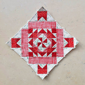 Block 49 - Nearly Insane Quilt red and cream