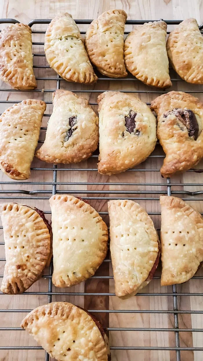 baked mini pies on cooling rack