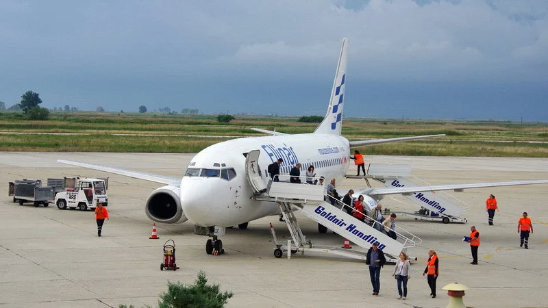 Επίσημη  υποδοχή για την πρώτη πτήση της Ellinair στην Καβάλα από τη Μόσχα