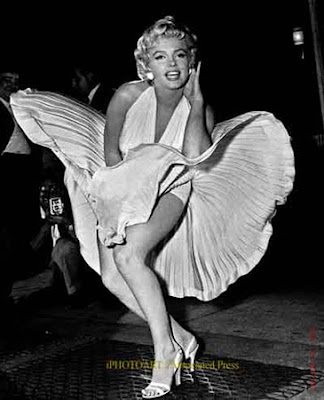 9 1954 file photo Marilyn Monroe poses over the updraft of 