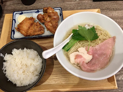 塩そばランチセット（唐揚げ、ご飯）