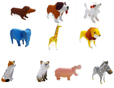 Fuji Xerox Zoo Animals and Pets Papercraft