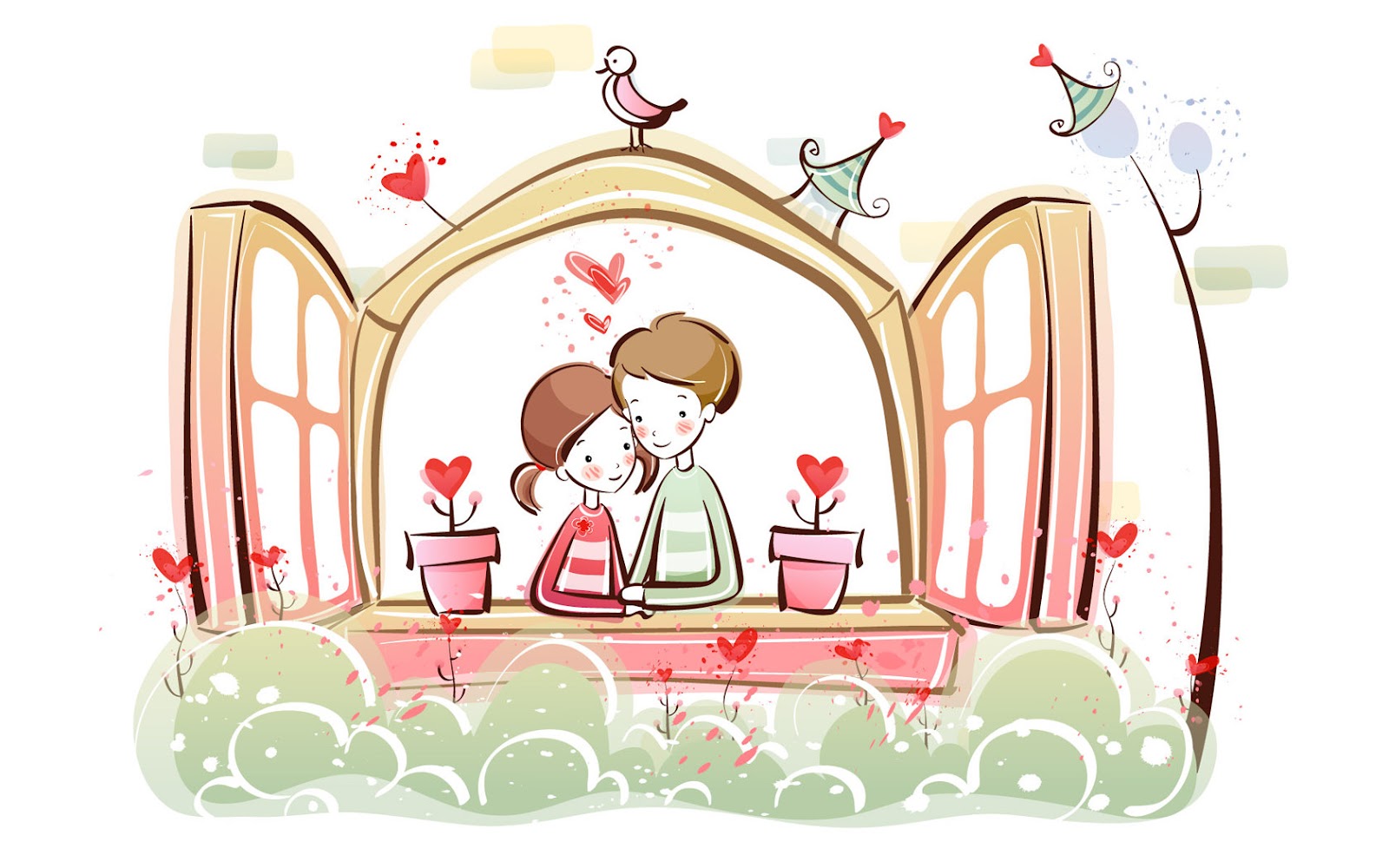 55 Wallpaper  Kartun  Cinta Romantis Terbaru Bangiz