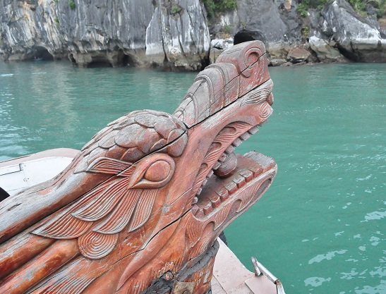 Wooden carving of the dragon's head Wooden carving of the dragon's head