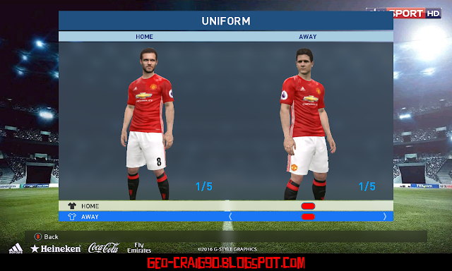  PES 2017 & 2016 Manchester United 2016-2017 Kits by Geo_Craig90