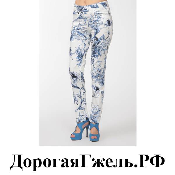 Женские брюки «Мотив» в стиле Гжель - Купить в 1 клик!