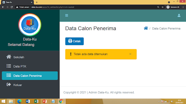 Dashboard Web Aplikasi Data-Ku