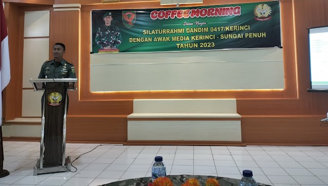Jalin Sinergitas dan Silaturahmi, Dandim 0417/Kerinci Coffee Morning dengan Awak Media