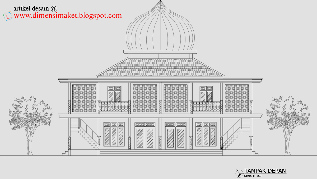 Desain Masjid & Musholla 003 : Contoh Gambar Desain 