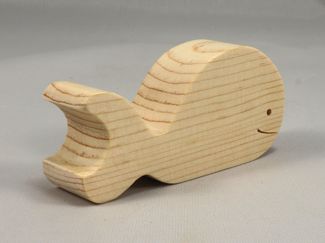 Wood Toy Whale Blank Cutout, Handmade, Unfinished, Unpainted, Paintable, Ready to Paint, Freestanding, Chunky, and Stackable