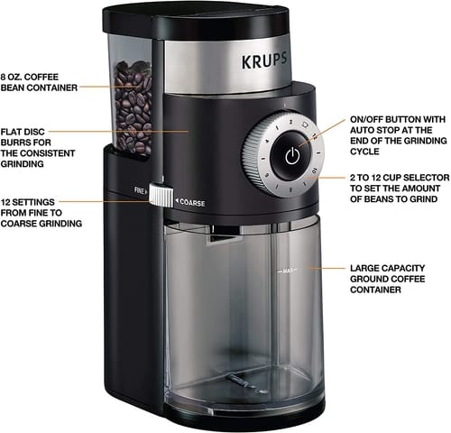 KRUPS GX550850 Precision Grinder Flat Burr Coffee