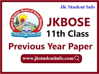 JKBOSE Class 11th Previous Year Question Paper - All Subjects PDF
