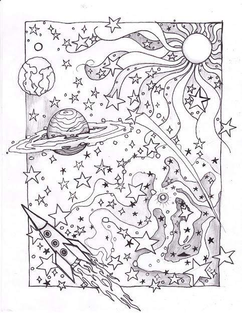 Detailed Space Coloring Pages  Coloring Space Page By Usedfreak