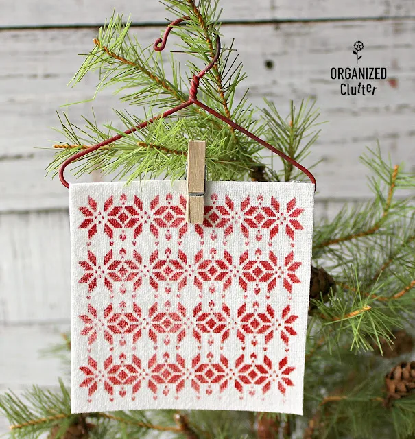 Photo of a Nordic Christmas Tree ornament with a wire hanger.