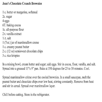 Jean Well's Chocolate Crunch Brownie recipe