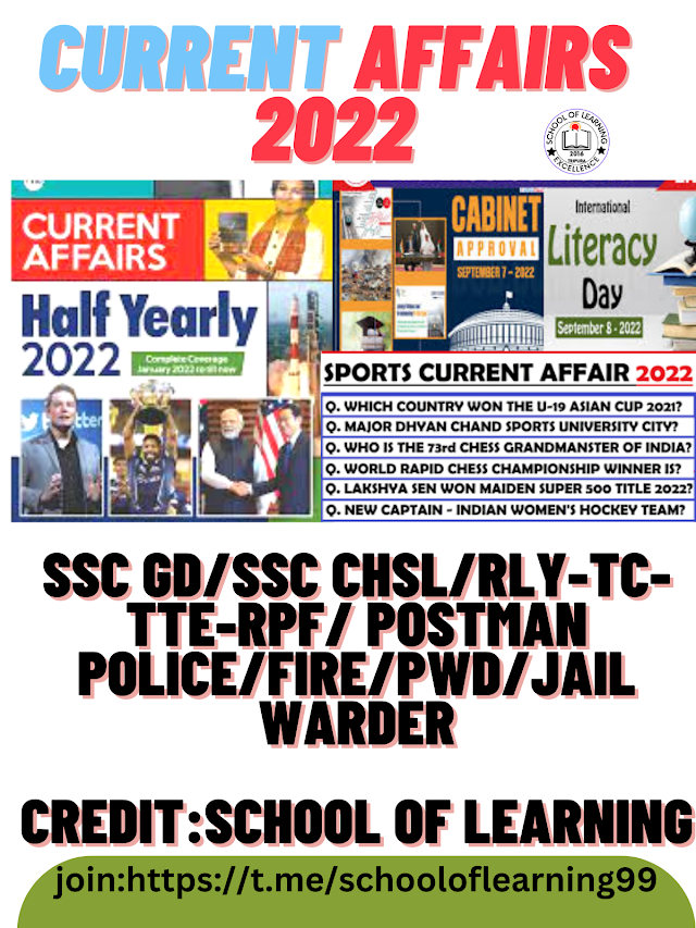 Current Affairs for Competitive Exams 2022-23: Local, National & International (Tripura Govt & Central Govt)