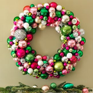 homemade decorated Christmas wreaths with ornament 
baubles(Christmas balls) picture free download Christian Christmas 
photos