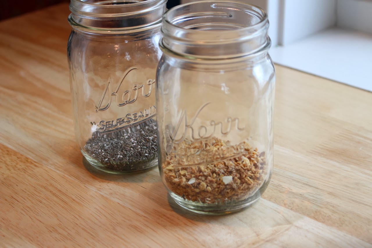 chia overnight oats in a jar