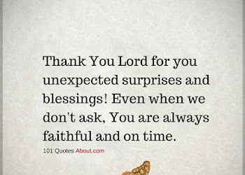 Thank You Lord for you unexpected surprises and blessings - Christian Prayers