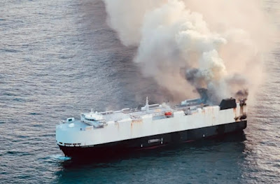 Massive Fire Forces Crew to Abandon Cargo Ship with 3,000 Vehicles, Including 800 EVs, in Pacific Ocean