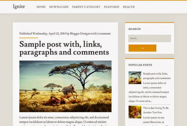 Ignite Responsive Blogger Template