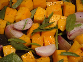 Pumpkin, shallots, and sage