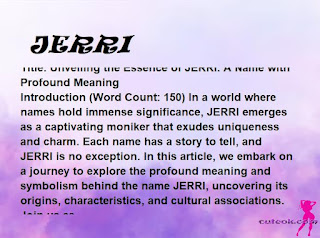 meaning of the name "JERRI"