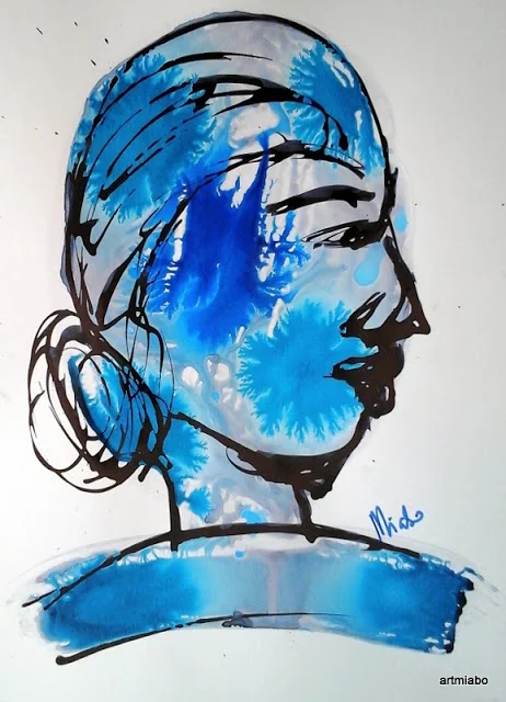 FACES IN BLUE- ABSTRACT PAINTING BLOG   BY MIABO ENYADIKE