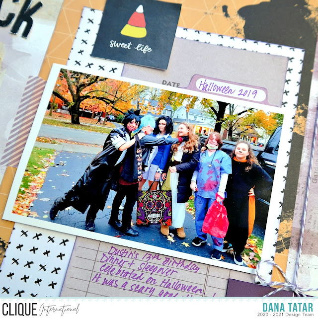 How to Define the Edges of Patterned Paper with Chalk Ink on a Scrapbook Layout