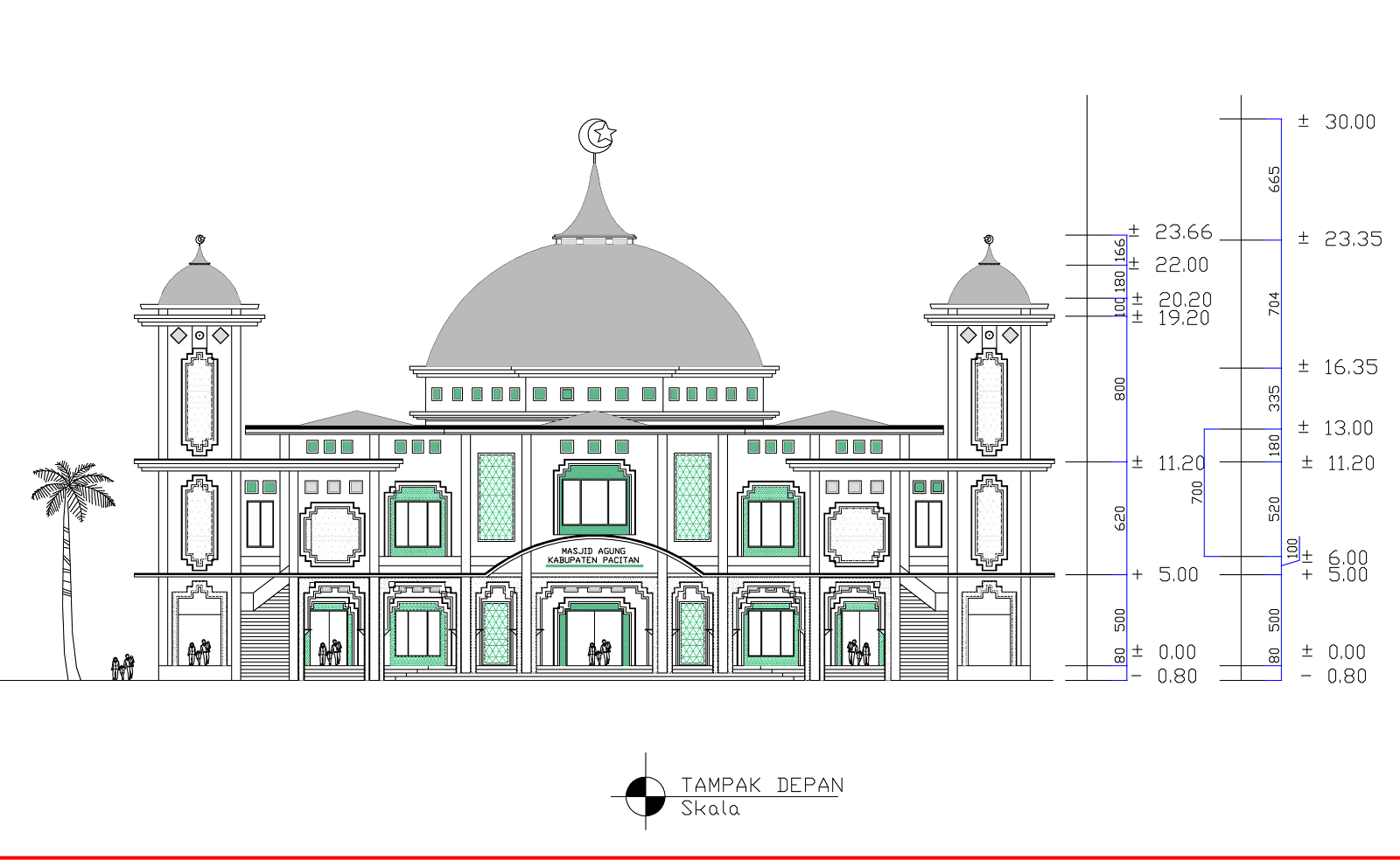 Panduan Bangunan Rumah Gambar  Design Masjid  Besar 2D