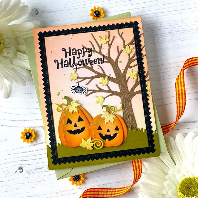 Sunny Studio Stamps: Pumpkin Patch Dies and Autumn Tree Dies Focused Fall Themed Cards by Leanne West