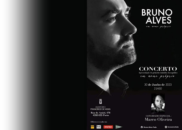 Cartaz alusivo ao concerto "Em Nome Próprio" do fadista Bruno Alves.