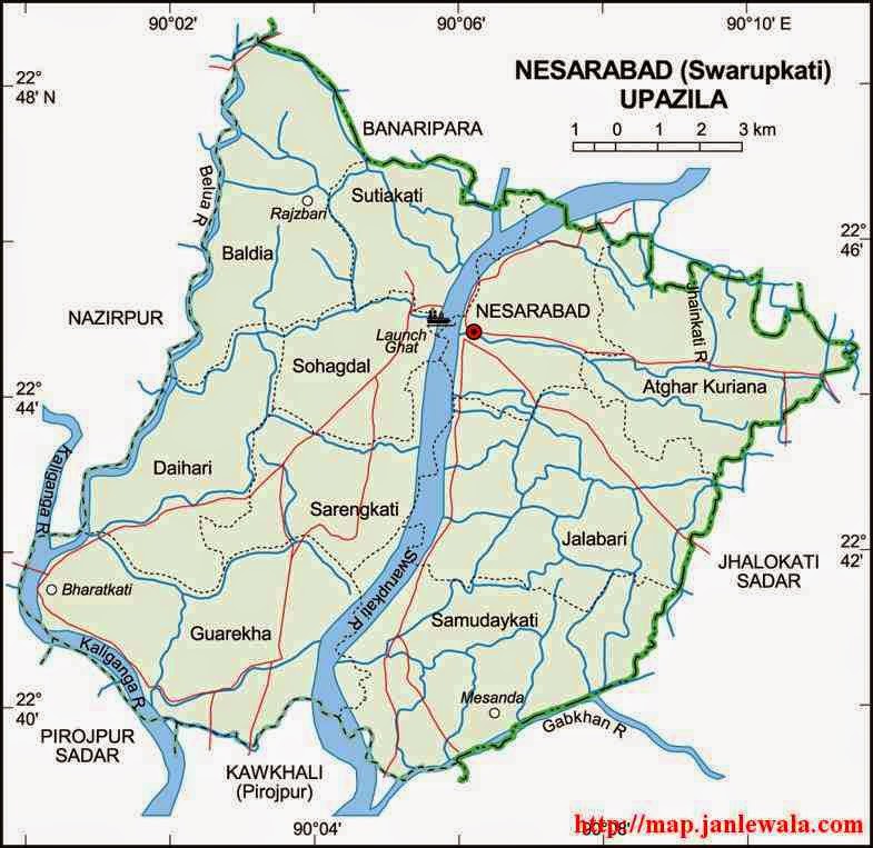 nesarabad (swarupkati) upazila map of bangladesh