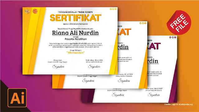 Free File : Download Contoh Sertifikat Pelatihan CorelDraw Dan Illustrator