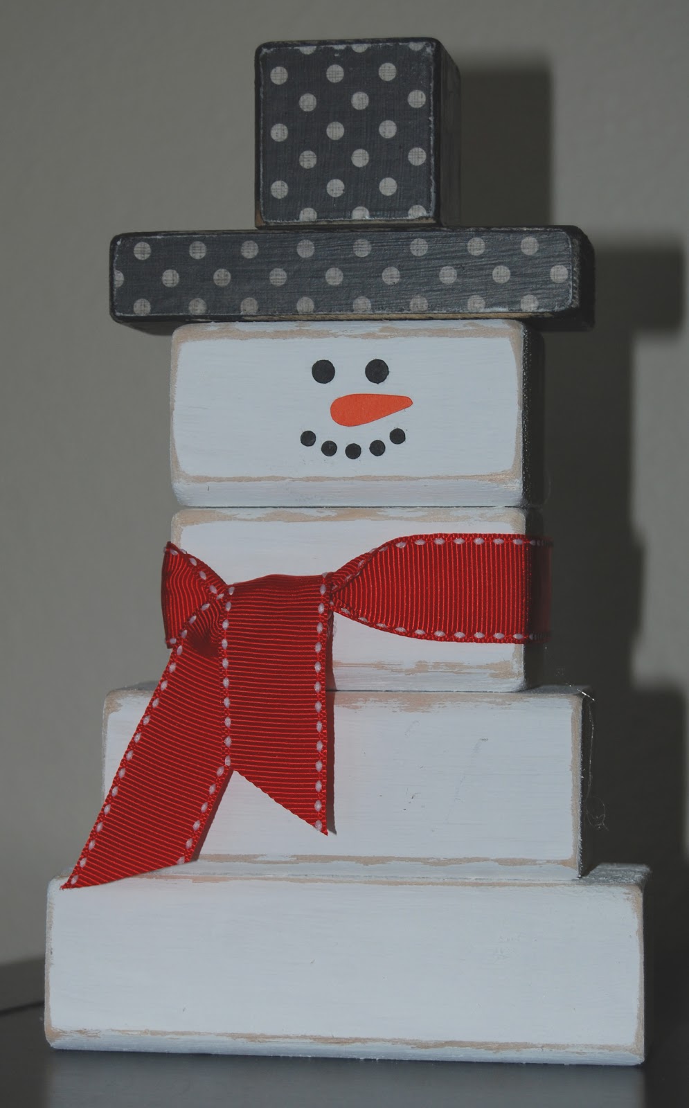 Wood Block Snowman