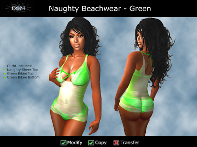 BSN Naughty Beachwear - Green