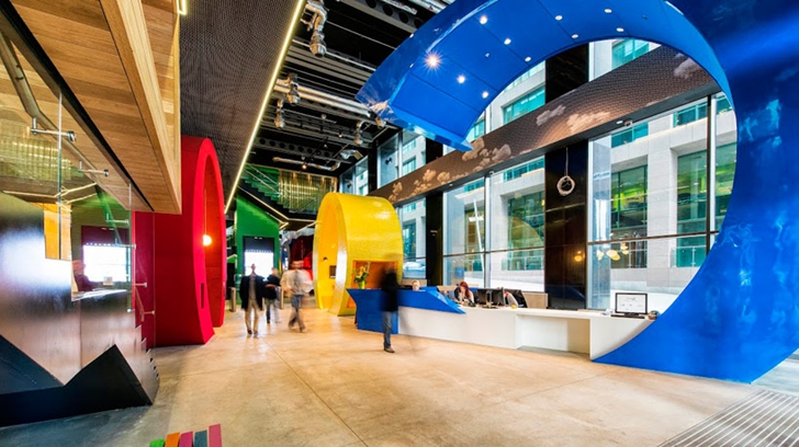 Lobby of Google office in Dublin 