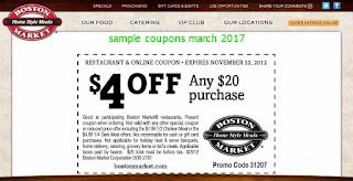 Boston Market coupons march