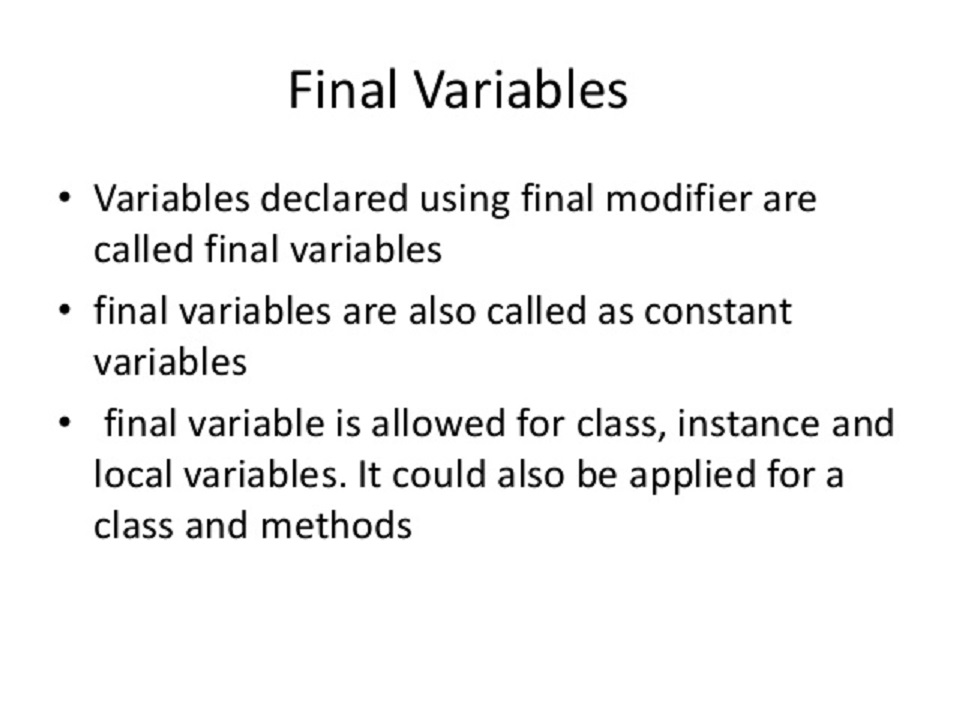 Java67 How To Use Final In Java Final Class Final Method And Final Variables Example