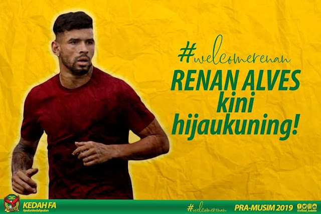 Biodata Renan Alves Pemain Import Baru Kedah 2019