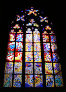 Stained glass window, St. Vitus Cathedral, Prague