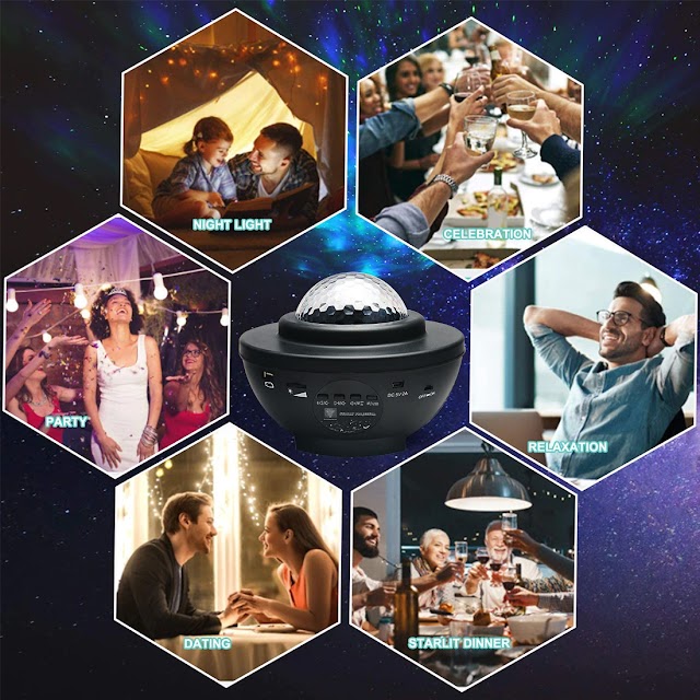 LED Galaxy Yıldızlı Gece Projektörü Disko Parti Işığı