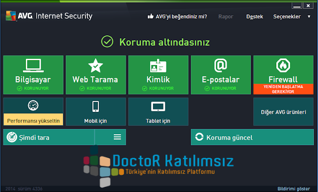 AVG Internet Security 2014 14.0 Build 4336 Final ( TR ) [ x86 - x64 ] - Katılımsız