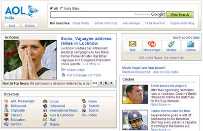 AOL India Portal AOL.IN