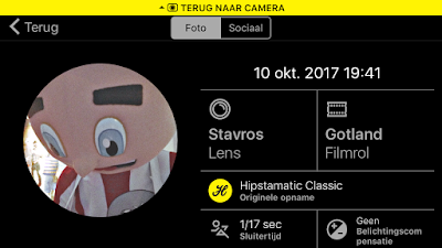 Screenshot Hipstamatic-instellingen Stavros + Gotland