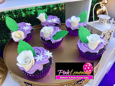 Purple and flowers themed Wedding Dessert buffet