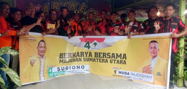 PAC PEMUDA PANCASILA KECAMATAN TANJUNG MORAWA DEKLARASI DUKUNGAN KEPADA H. MUSA RAJEKSHAH SEBAGAI ANGGOTA DPR-RI DAN FIRMANSYAH SEBAGAI ANGGOTA DPD 